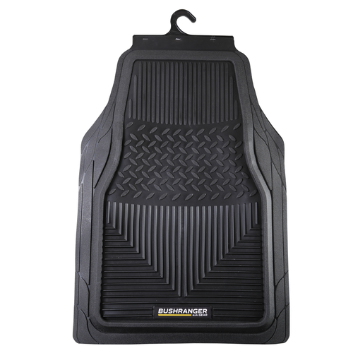 BUSHRANGER MUD TAMER FLOOR MATS FRONT BLACK