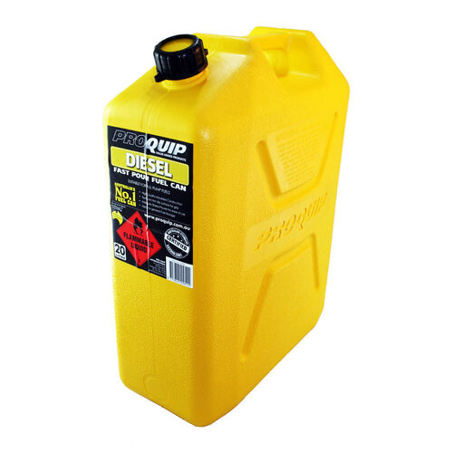 PROQUIP 20LT TOUGH PLASTIC CAN JERRY PLASTIC DIESEL YELLOW 20L