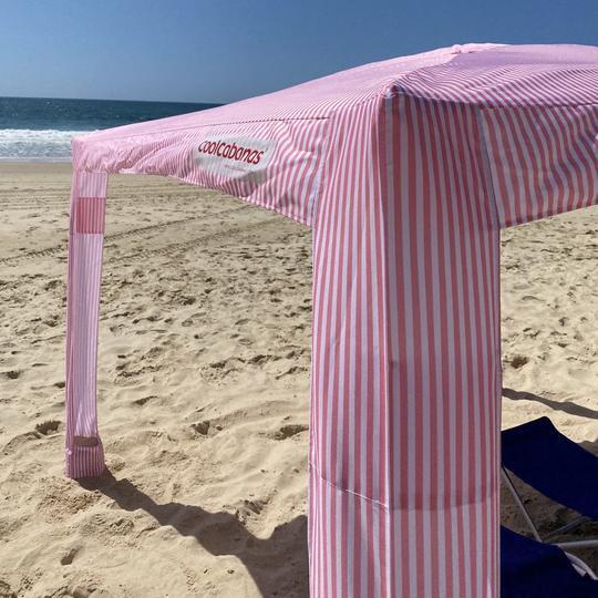 CoolCabanas Beach Shelter Large Pink Stripes