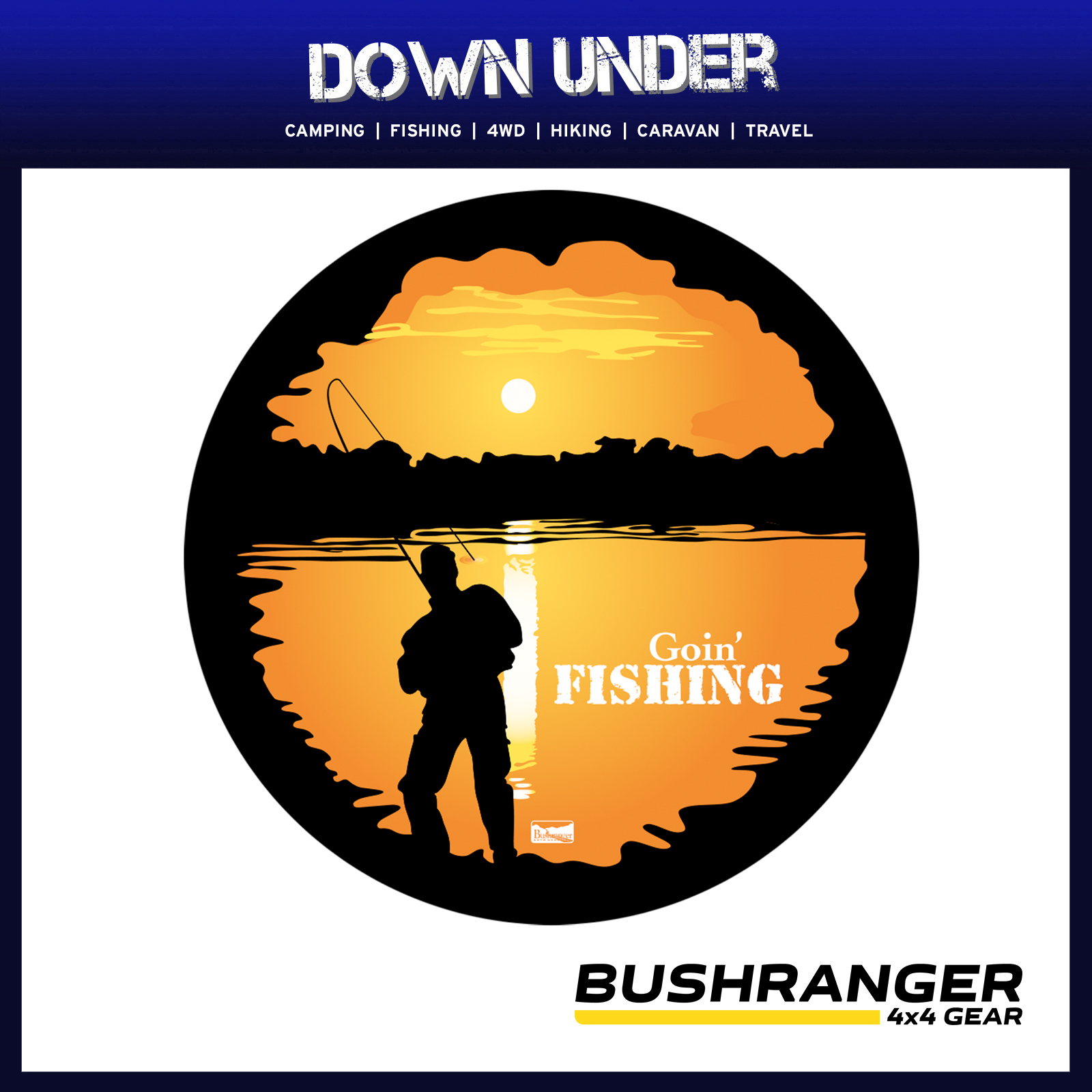 Bushranger Spare Wheel Cover Goin' Fishing, Large