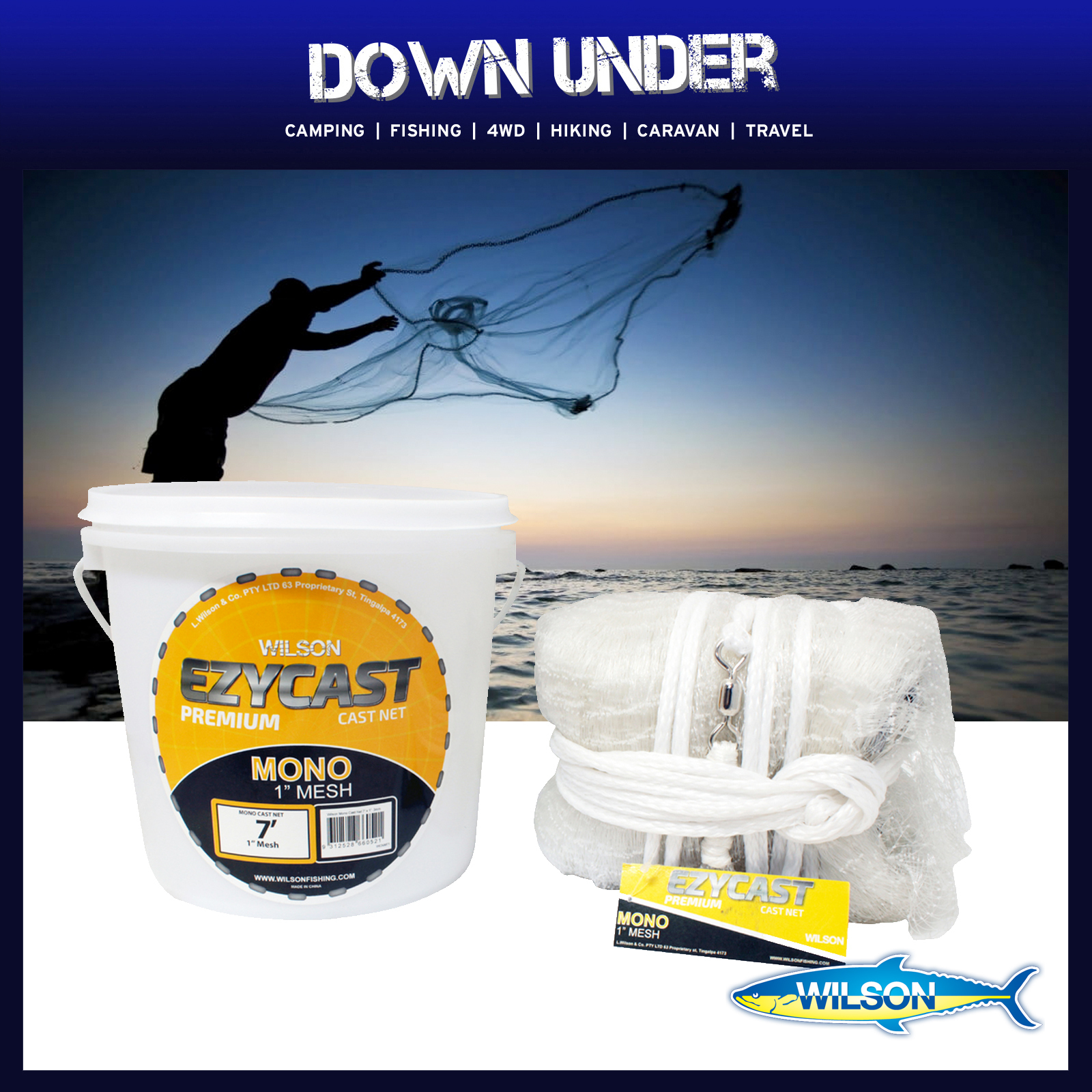 Wilson EzyCast Mono Net 1" Mesh Cast Nets