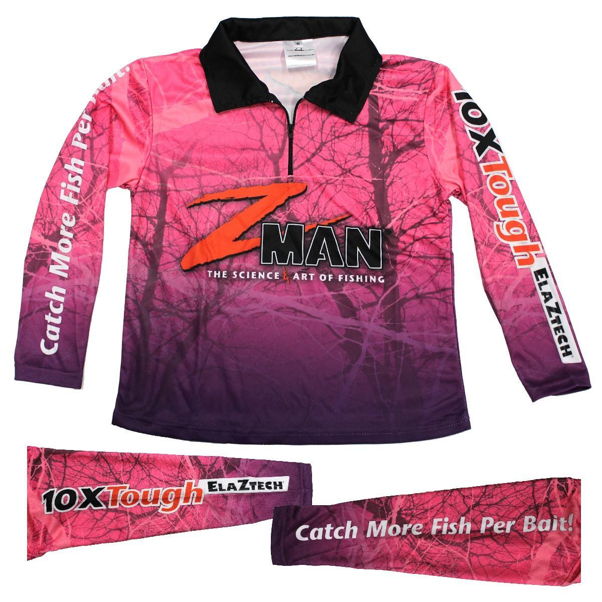 ZMan Kids Long Sleeve Tournament Fishing Shirt Pink 8