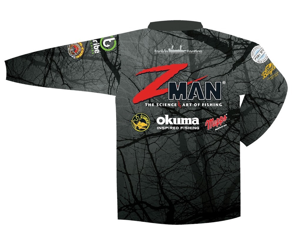 ZMan Adults Long Sleeve Tournament Fishing Shirt Black 2XL