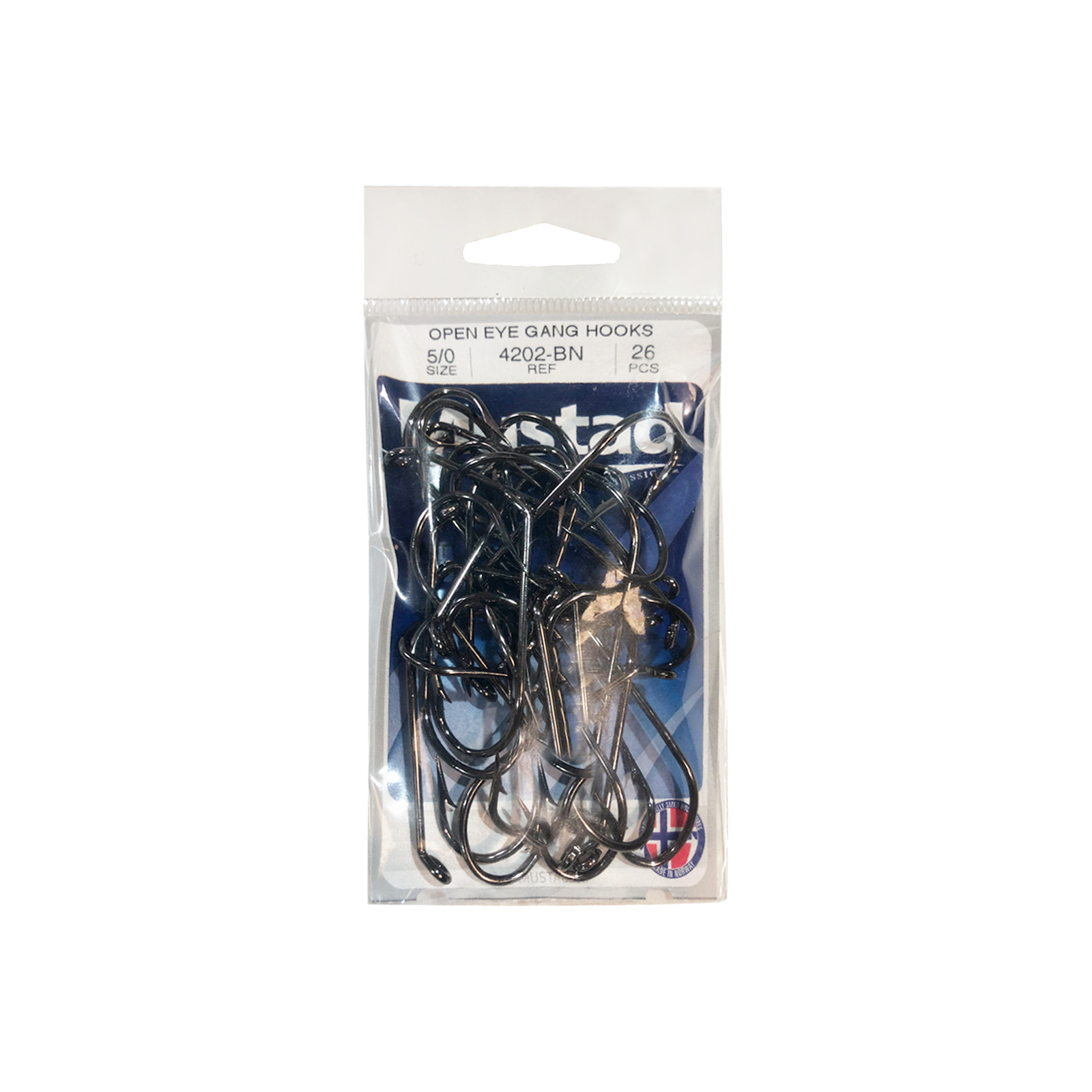 Mustad Hook 4202-Bn Open Eye Gang Hook M.T Point Chem Sharp