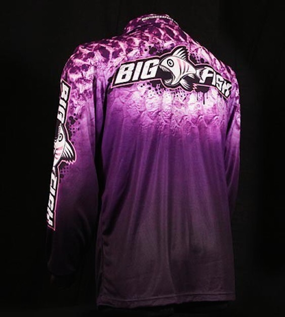 Bigfish Scales Purple Long Sleeve Womens Fishing Shirt Medium