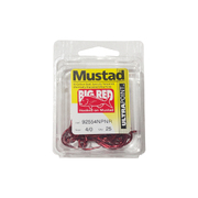 Mustad Big Red Chemically Sharp Fishing Hooks - 25 Pack -92554Npnr 
