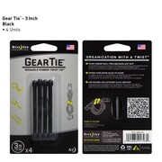 Nite Ize Gear Tie Reusable Twist Tie  3" - 4 Pack 