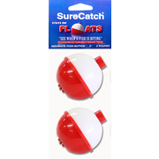 Sure Catch Red And White Round Plastic Float 2" (2 Pack)