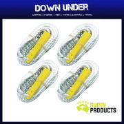 4 x Supex 6mm Single Guy Rope With Polymer Runner And Spring