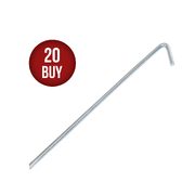 20 x Supex Steel Tent Peg 6.4mm x 225mm - Zinc Plated