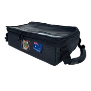 AOS Canvas Cargo Storage Bag Compact Under Seat with Clear Top & Divider - Black