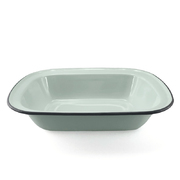 Falcon Enamel Oblong Pie Dish 32cm - Duck Egg Blue/ Grey Rim