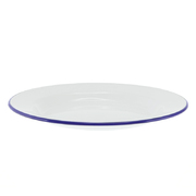 Falcon Enamel Dinner Plate 26cm - White Blue Rim 