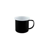 Falcon Enamel Mug 8cm 350ml - Black/White 