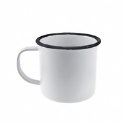 Falcon Enamel Mug 9cm 500ml - White/Black Rim 