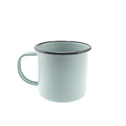 Falcon Enamel Mug 8cm 350ml - Duck Egg Blue Grey Rim