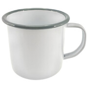 Falcon Enamel Mug 8cm 350ml - White/Grey Rim 