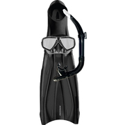 Mirage Barracuda Silicone Mask Snorkel & Fin Set - Black - X/Large