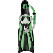 Mirage Barracuda Silicone Mask Snorkel & Fin Set - Green - X/Large