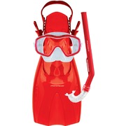 Mirage Shrimp Junior Silitex Mask Snorkel & Fin Set - Red
