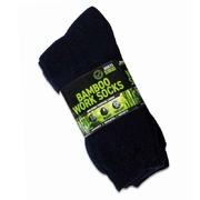 Bamboo Work Socks 3 Pack - Black     