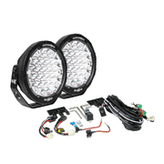 Hard Korr BZR-X Series 9" LED Driving Lights - Pair Inc Wiring Harness