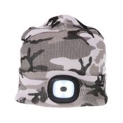 Xtm Blinder LED Removable Head Lamp Beanie - Snow Camo