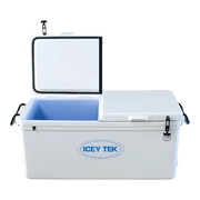 ICEY TEK 115L Long Ice Box Cooler - White Split Lid 