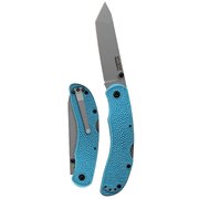 KA-BAR Corser Lock Back Knife | Straight Edge | Pocket Clip - Blue