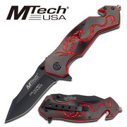 MTech USA Knife Red Dragon Folder-Rescue - MT759BR