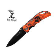 Elk Ridge Orange Camo Folding Knife - ER134RCB