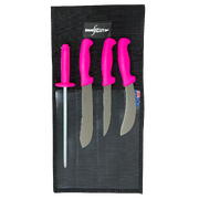 SICUT 4 Piece Butchers Knife Package Pink Handle