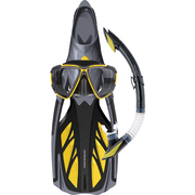 Mirage Platinum Silicone Mask Snorkel & Fin Set - Yellow - Medium/Large
