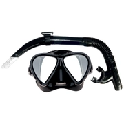 Mirage Stealth Silicone Mask and Snorkel Set Adult - Black