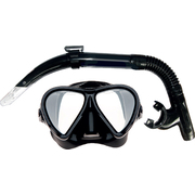 Mirage Stealth Black Silicone Mask & Snorkel Set - Black