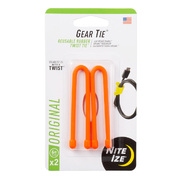 Nite-Ize Gear Tie Reusable Rubber Twist Tie 6 in - 2 Pack - Bright Orange
