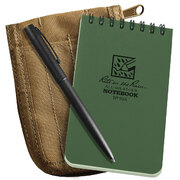 Rite In The Rain Top Spiral Kits 3 X 5 - Universal - Green Polydura Notebook / Tan Cordura Cover