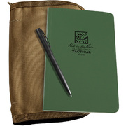 Tactical Field Book Kit 4.25 X 7.25 - Universal - Green Field Flex Book / Tan Cordura Cover