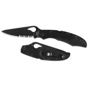 Spyderco Cara Cara 2 Black Blade/Black Ss Handle Combo Blade