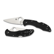 Spyderco Delica 4 Lightweight Black Flat Ground-Plain Blade