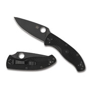 Spyderco Tenacious Knife - Black Handle Plain Black Blade
