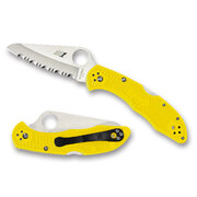 Spyderco Salt 2 H1 Knife - Yellow Handle/Serrated Blade