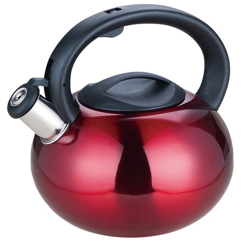 Royal Deluxe Stainless Steel Whistling Kettle 2.5L Red           