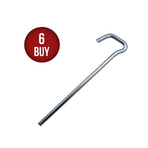 6 x Supa Peg Keyhead Galvanized Steel Tent Peg 12" 300mm X 8mm  