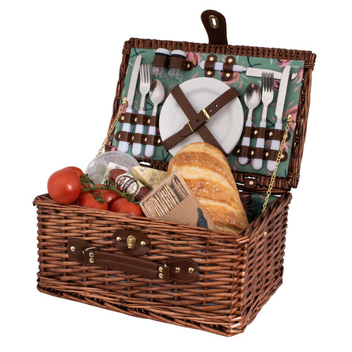 Avanti 4 Person Picnic Pack In Wicker Basket