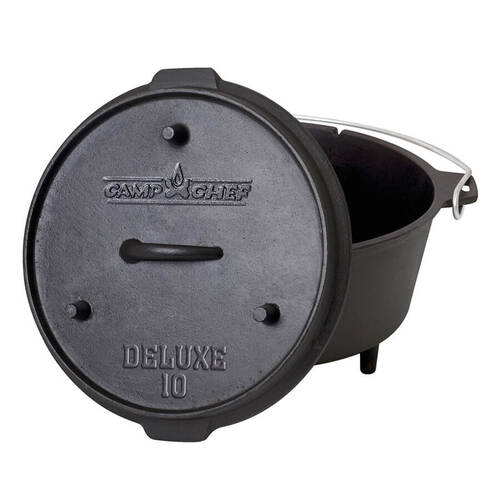Camp Chef 10″ (6 Quart) Cast Iron Deluxe Dutch Oven – 25.4cm (5.7L
