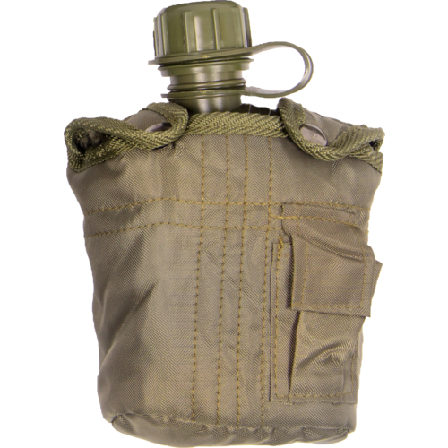Huss GI Aluminium 1 Quart Canteen W/Cover - Olive