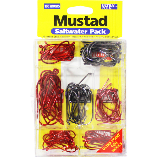 Mustad Saltwater 100 Piece Hook Packs