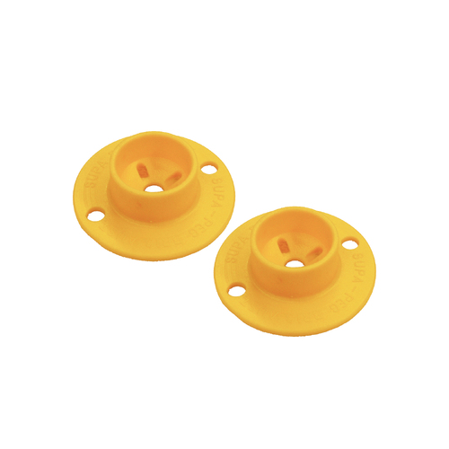 2 x Supa Peg Plastic Pole Plate - Yellow