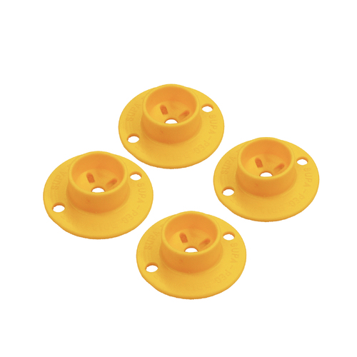4 x Supa Peg Plastic Pole Plate - Yellow